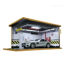 

Assembled Underground Parking Garage Model Scene 1:18 Simulation Car Model Parking Lot Wooden Dustproof Belt Light