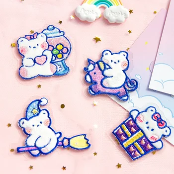 

Mohamm 1Pc Soft Cute Bear Series Embroidery Stickers Decoration Scrapbooking Paper Creative Stationary School Supplies