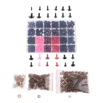 

Colorful 450 Pcs Plastic Crafts Screw Safety Eyes Nose 24 Grid Doll DIY Kit A2UB