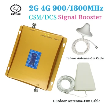 

ZQTMAX GSM Mobile Signal Booster 2G 4G LTE Data Celular Amplifier Signal DCS 1800 repeater with antenna accessories