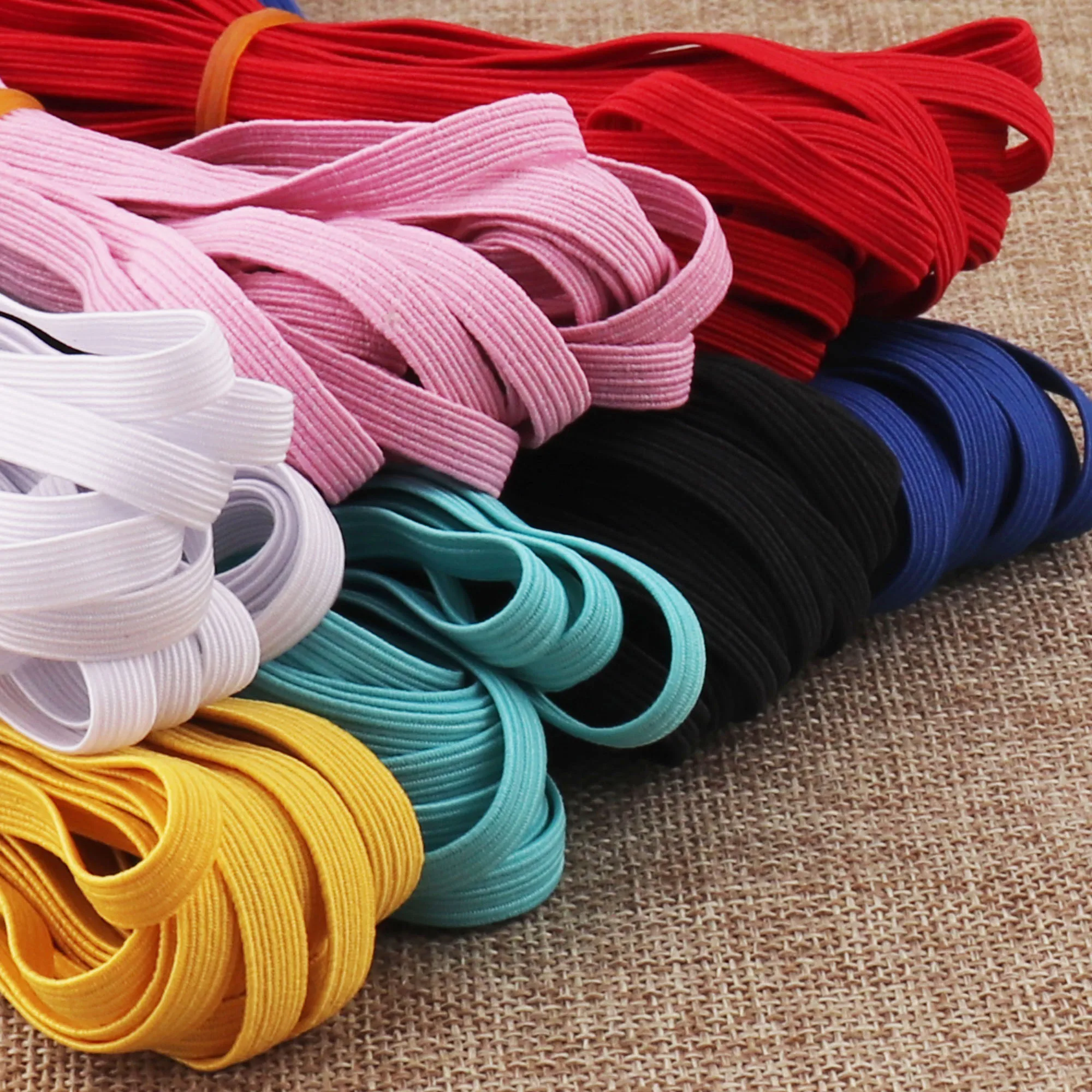 Цветной эластичный шнур плоский растягивающийся мягкий обтягивающий 1/4 дюйма 10