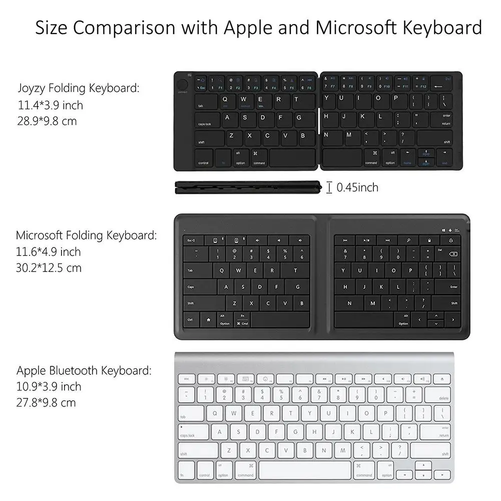 Studyset складываемая Bluetooth клавиатура перезаряжаемая полноразмерная клавиатура для iPhone iPad IOS Mac Android Phone Tablet