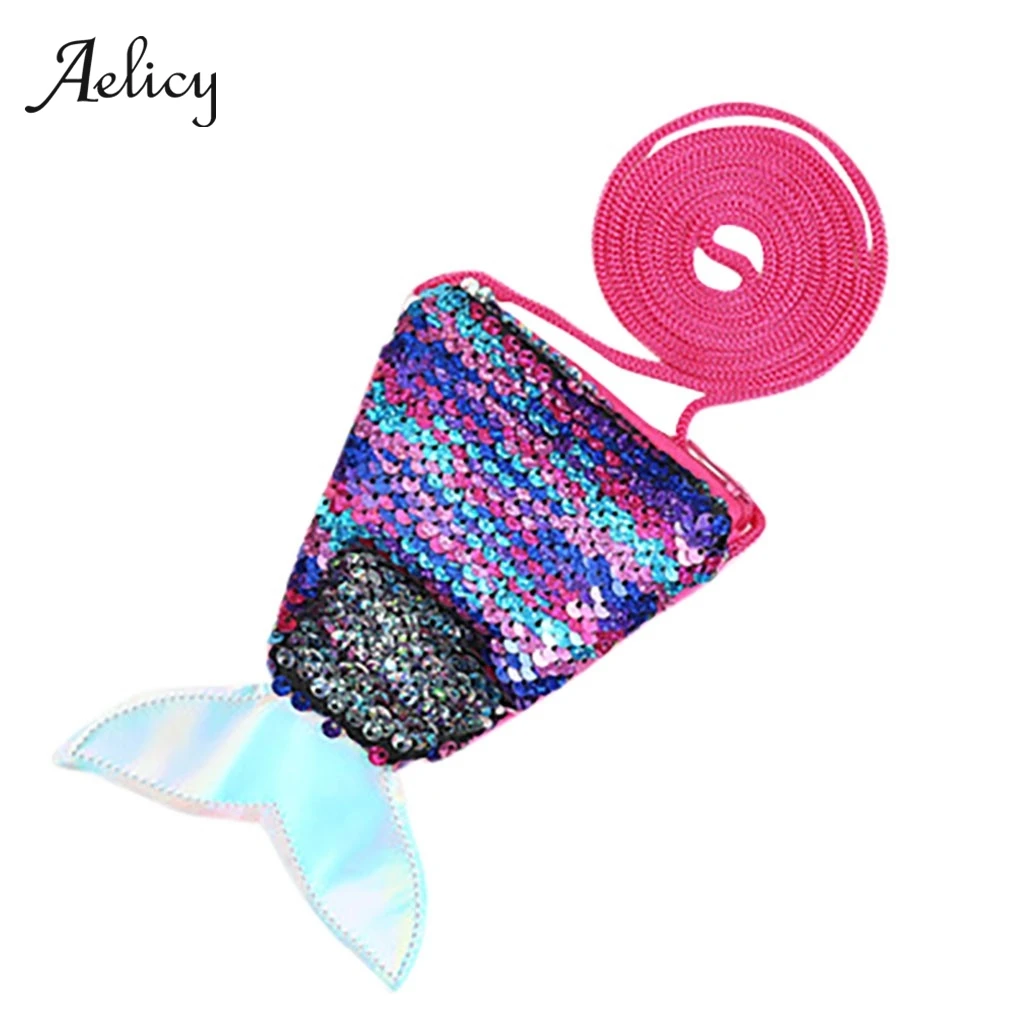 

Aelicy Fashion Sequins Mermaid Tail Coin Purse And Wallet Ladies Bags Sling Card Holder Money Change Purse Pouch Party Gift