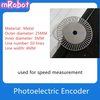 

Robot Photoelectric Encoder Inverter Meter Speed Test Measuring Wheel 50Line Speed Code Disk DIY Robot Smart RC toy car
