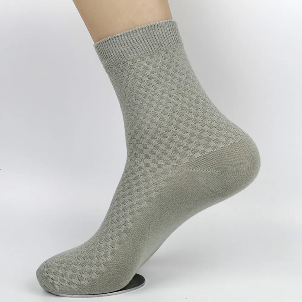 1 пары мужских носков, мужские носки из бамбукового волокна, брендовые Новые повседневные бизнес антибактериальные дезодоранты, дышащие мужские длинные носки - Цвет: GY