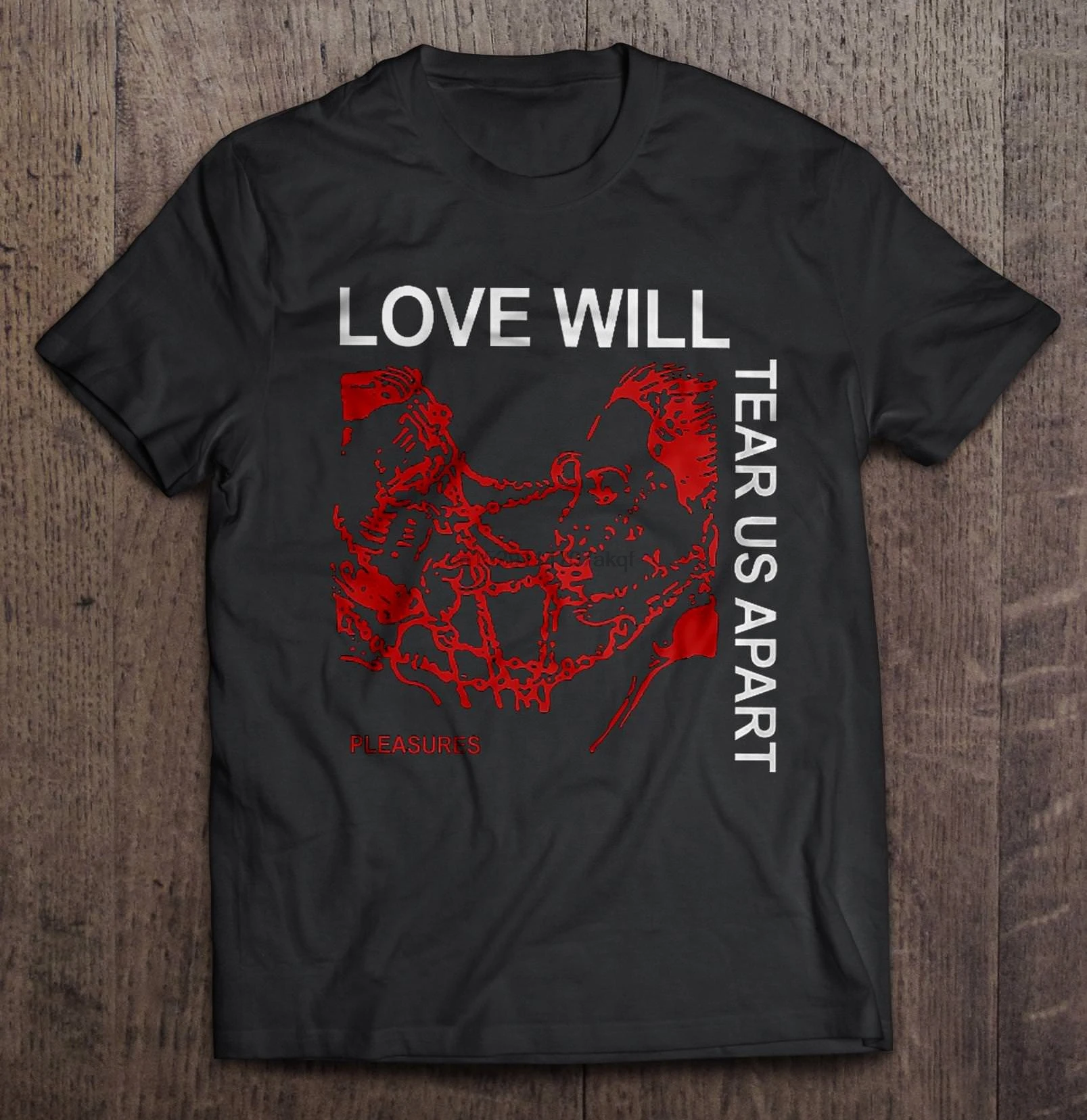 Мужская забавная футболка модная женская с надписью Love Will Tear Us Apart Joy