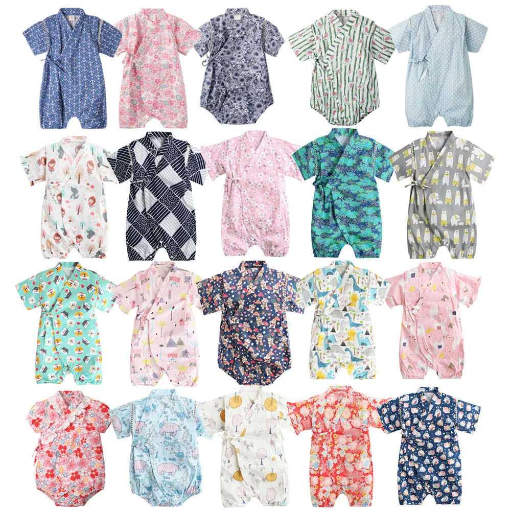 

Baby summer clothes boys kimono Japanese style toddler romper flowers girls clothes jumpsuit baby romper dress newborn clothing