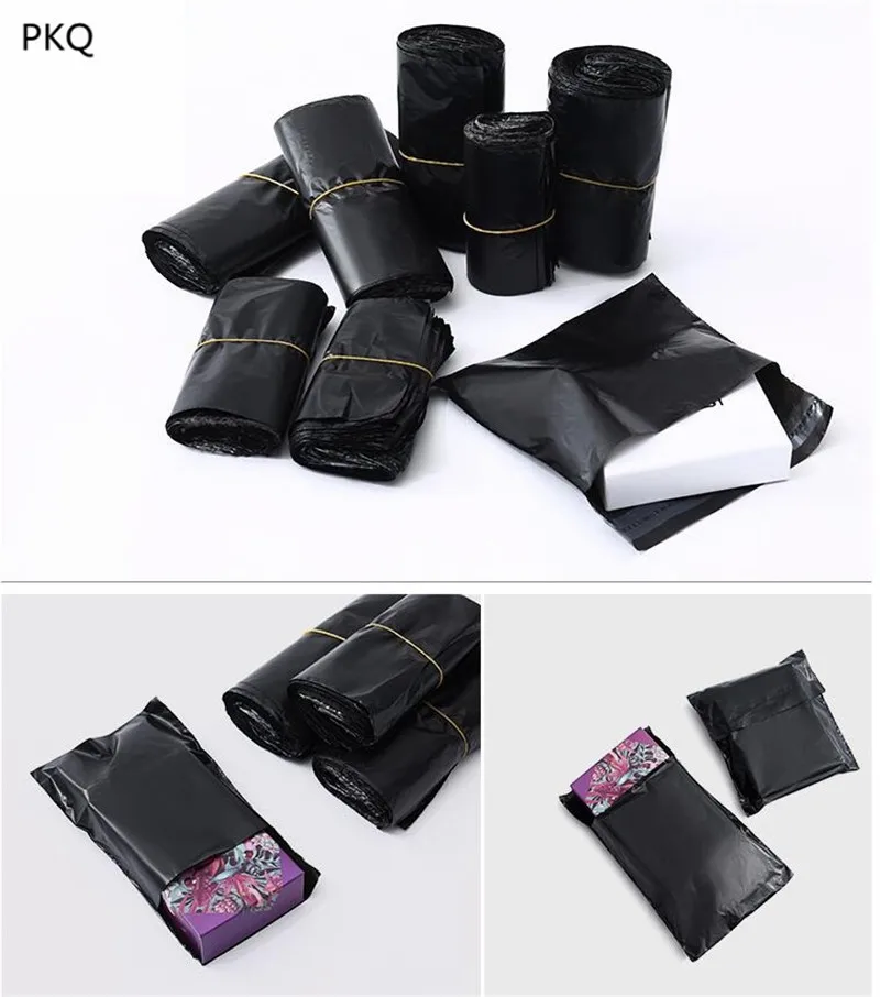 

500pcs Hot Mailer Plastic Garments Shipping Bag Poly Mailer Mailing Bags Express Boxes Packaging Envelope Bag Black Wholesale