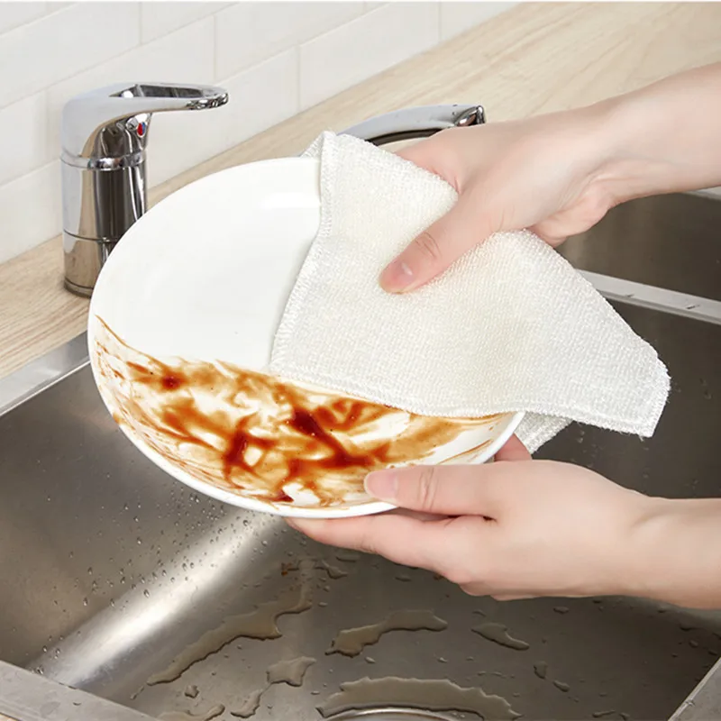 

Microfiber Kitchen Towel ,Plant Fiber Washing Dishes Cloth ,Nonstick Oil Cleaning Wiping Tools,No Detergent Required Kitchen Rag
