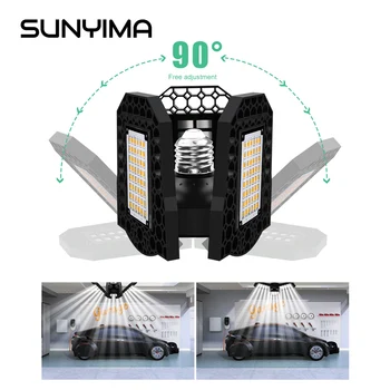 

SUNYIMA LED Ceiling Light Indoor Garage Lights Glow Deformable Light 40/60/80W Workshop For Gas Station Canopy Workshop Football