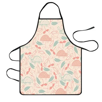 

Creative Fresh Floral Print Apron For Woman Men Household Waterproof Twill Cute Kitchen Cooking Apron New High Quality Pinafore