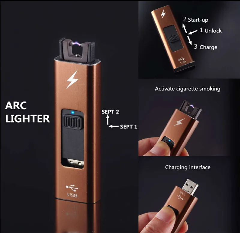 Yooap USB зажигалка для сигарет металлическая дуговая ветрозащитная и прочная