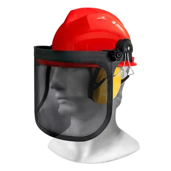 

Safety Helmet Earmuffs Face Shield Cover Protection For Gardening Forest Work High Quality Material