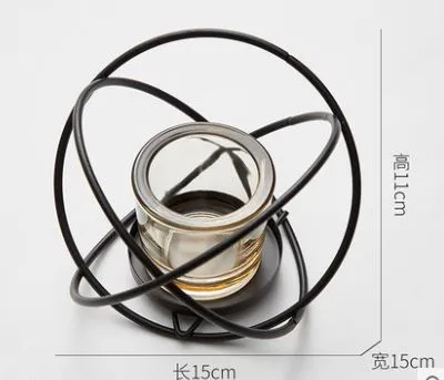 Creative Geometric Iron Candlestick Matching Tealight Minimalist Wedding Party Home Decor Accessories - Цвет: type3