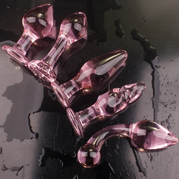 2021 New Pink glass anal plug Female butt plug Penis nightlife anal dildo adult masturbation adult gay sex toy Erotic lover gift 2