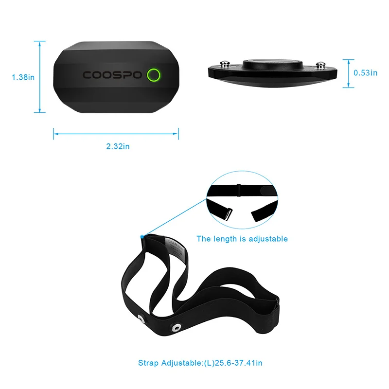 CooSpo H808S Heart Rate Sensor Dual Mode ANT Bluetooth With Chest Strap