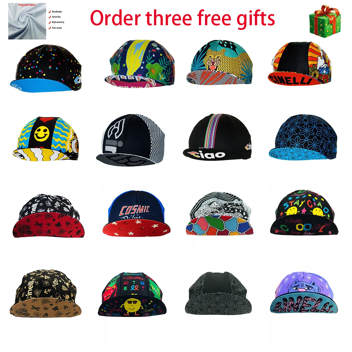 

New Global Factory Outdoor Sports Competition Bicycle Cycling Cap Men and Women One Size Can Be Customized Breathable