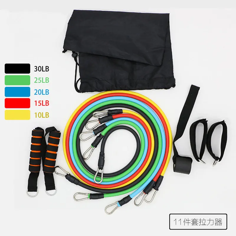 

11-piece Set Pulling Rope Elastic String Fitness Power Training Multifunctional Chest Expander Fitness Equipment Elastic Band