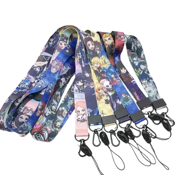 

Anime Demon Slayer: Kimetsu No Yaiba Lanyard Neck Strap Mobile Phone Key Chain Cosplay Prop Accessories Neck Strap ID Lanyards