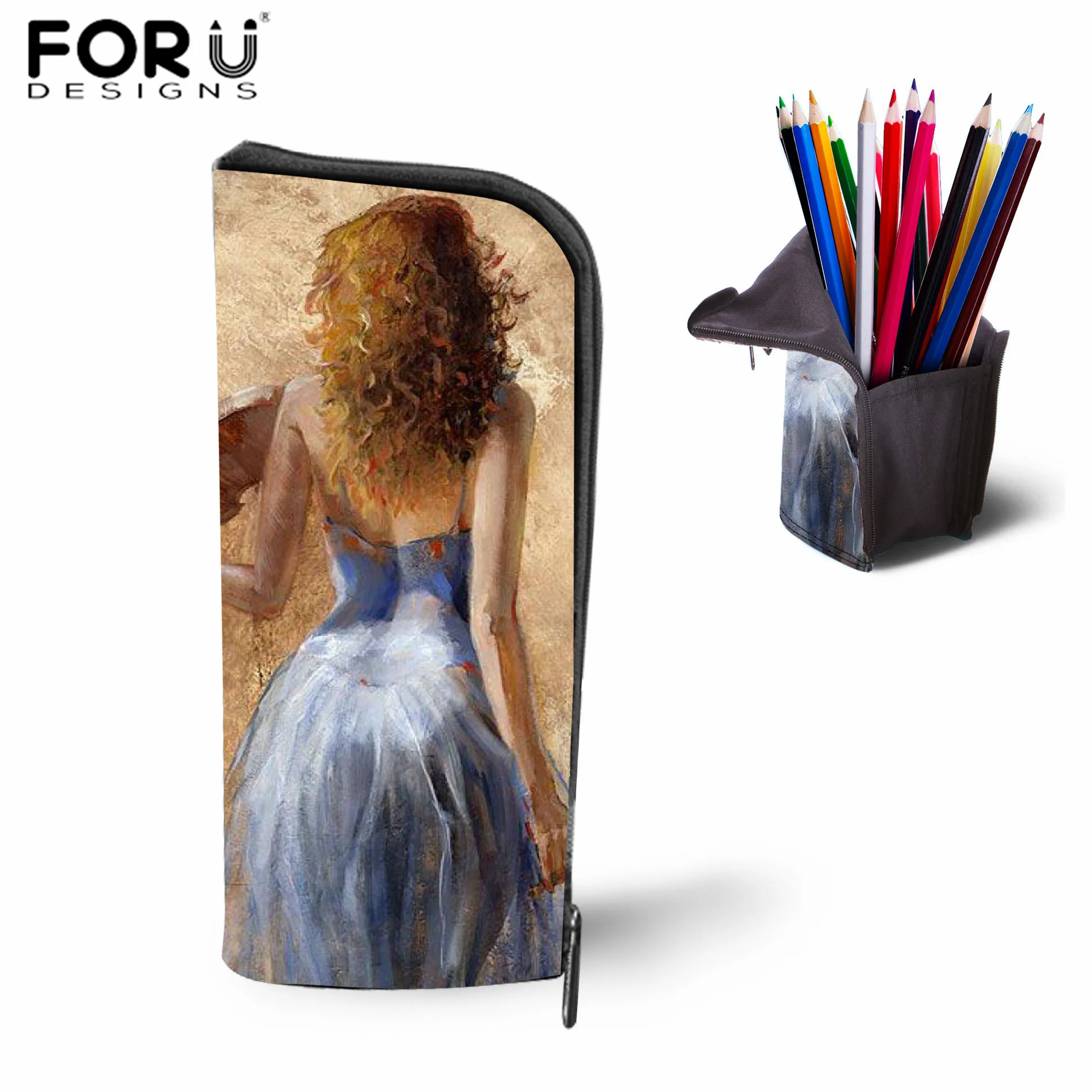 LH1218D FORUDESIGNS/косметичка для девочек с принтом танцовщицы балета, школьные Пеналы, канцелярские коробки, Детская сумка для карандашей, школьные поставщики - Цвет: LH1218D