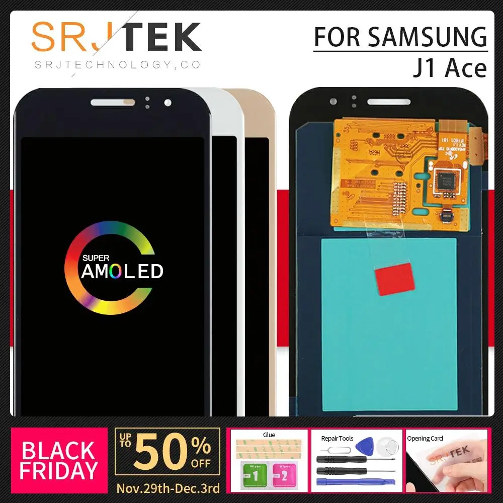 AMOLED/TFT для samsung Galaxy J1 Ace ЖК-дисплей сенсорный дигитайзер сенсор стекло сборка J110