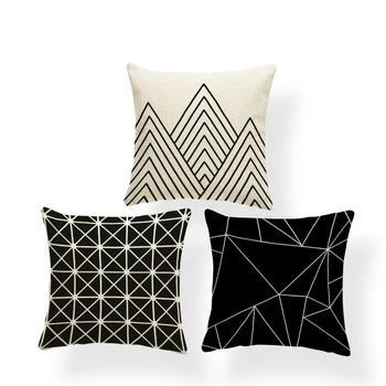 

Simple Geometric Pillowcase Line Fragmentary Arrow Diamond Shaped Pillow Bedroom Polyester Linen Large Decoration Throw Pillow