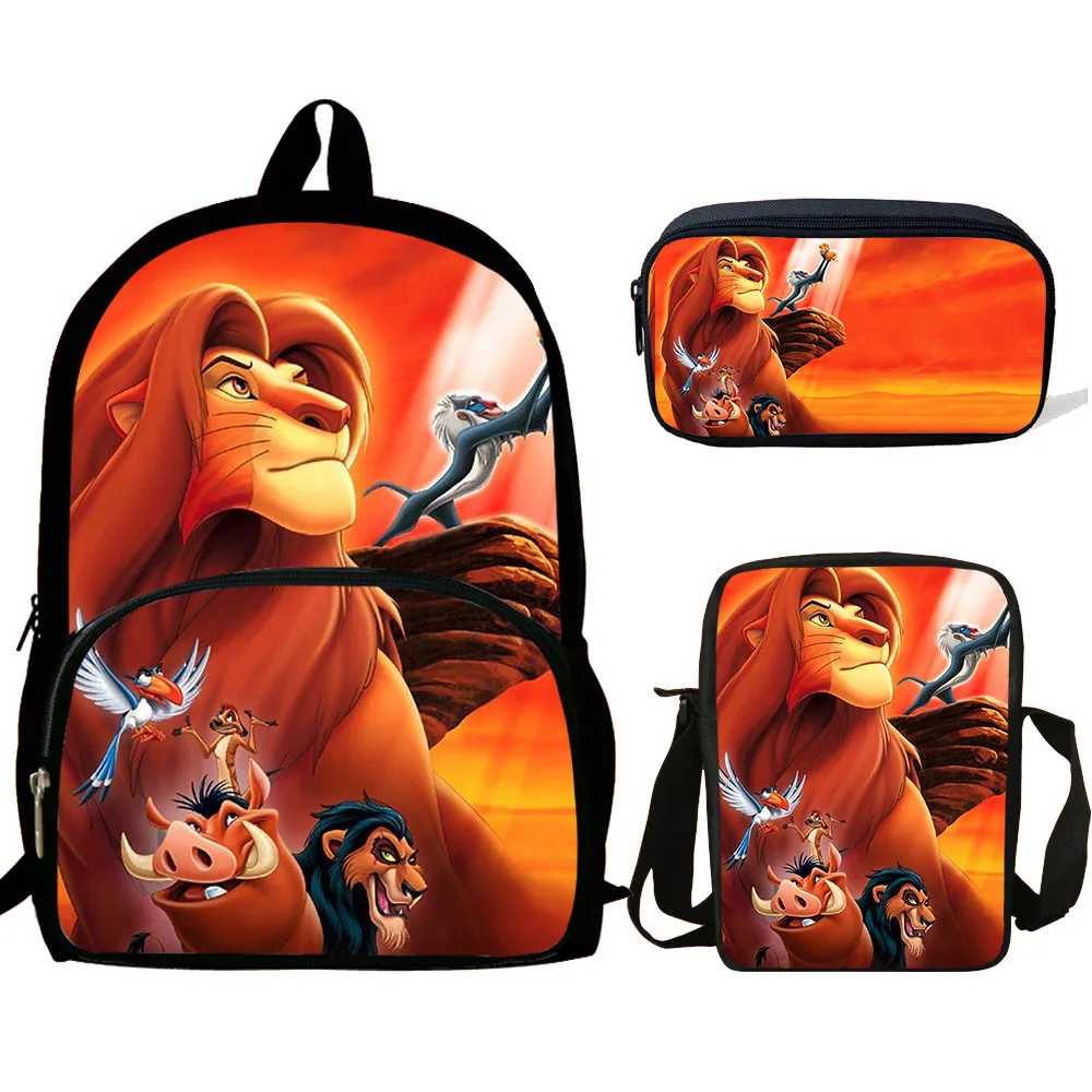 16 дюймов новые школьные сумки с принтом короля льва для мальчиков и