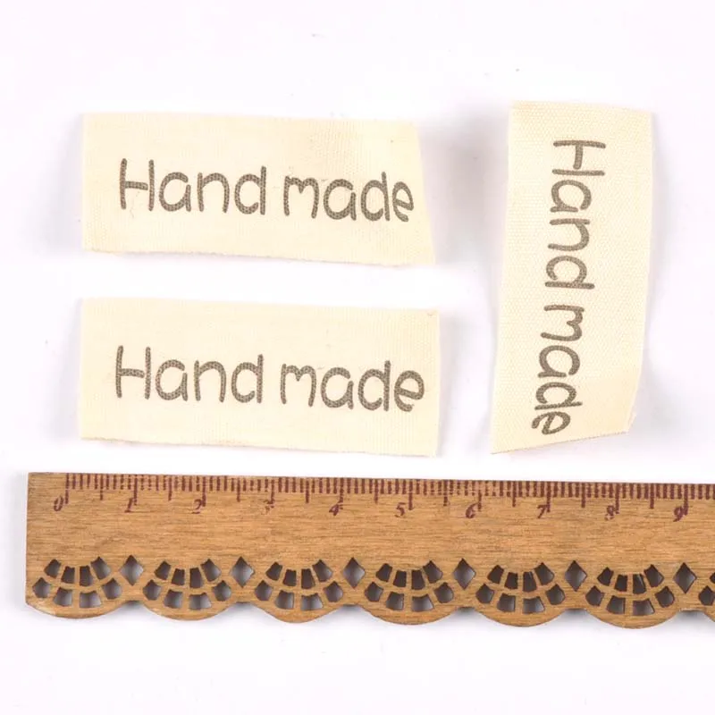 Clothing Labels Garment Tags Sewing Accessories 50pcs Mixed Handmade Printed Cotton Woven