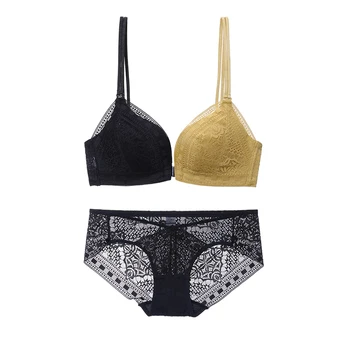 

Underwear Women Set Front Closure Bras for Small Boobs New Padded Top Lingerie Femme Lace Bra and Panty Sets Woman Lingerie 2020
