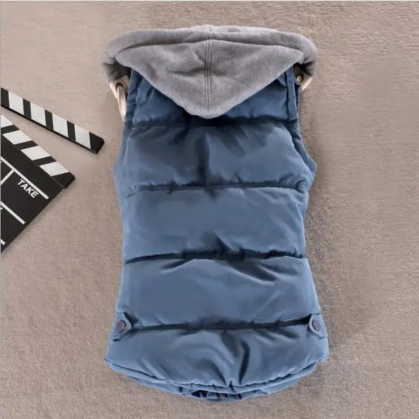 Autumn Winter Simple Jacket Coat Women's Vest Monophonic Vest Women's Hooded Veste Femme Parkas Chalecos Para Mujer Casaco