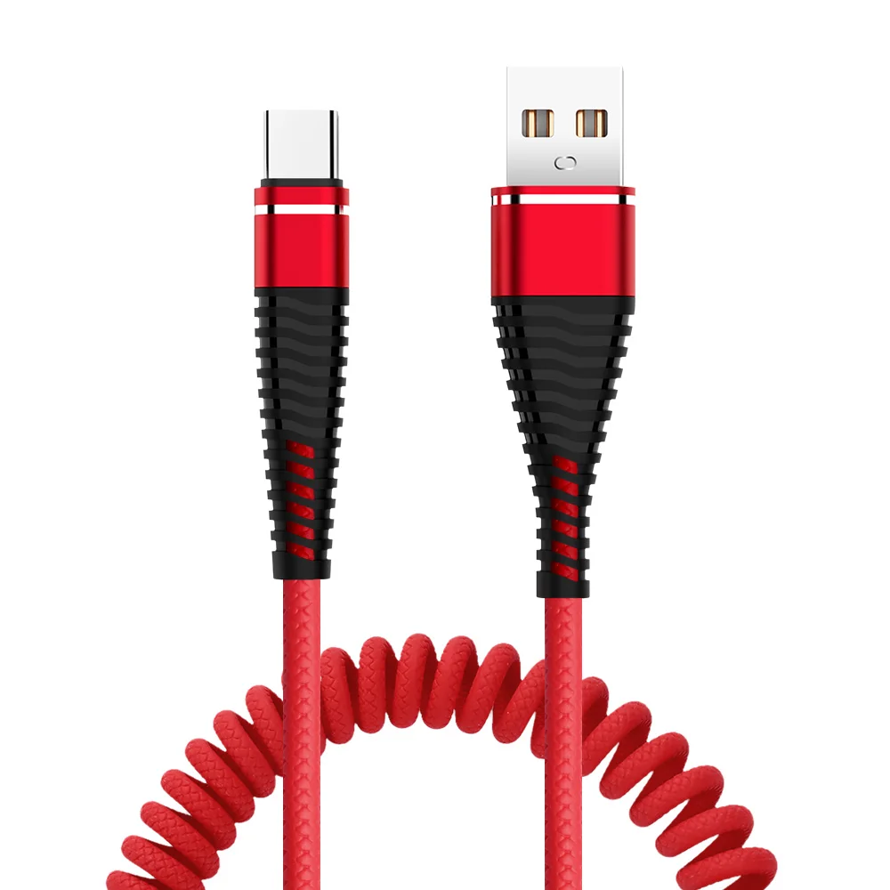 

Spring Micro USB Cable Type C Fast Charger For Samsung S8 S9 S7 Edge Car Retractable Cable Wire Data Cord For Huawei P20 P30lite