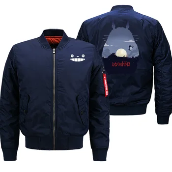 

Japan Anime Totoro Hot Sale 2019 New Winter Cartoon Streetwear Hip Hop Jackets Men Military Bomber Coat Thick Jacket Motorcycle