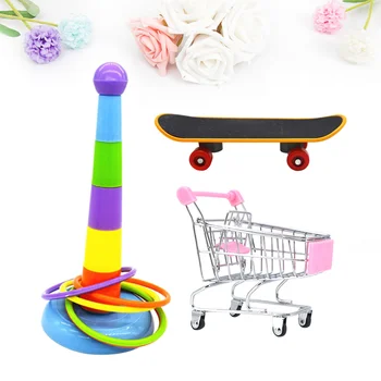 

3pcs in 1 Set Creative Parrot Plaything Skateboard Trolley Cart Toy Set Funny Bird Activity Toy Set (Random Color)