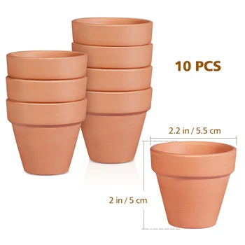 

10 Pcs Mini Terracotta Pots Breathable Red Ceramics Flower Pots for Succulents
