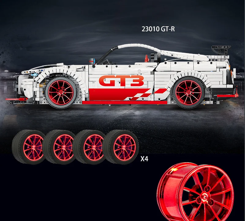 Ford Mustang Hoonicorn RTR V2 гоночный автомобиль с функцией питания светодиодный светильник Technic 20102 MOC-22970 строительный блок кирпичи Детские 23009