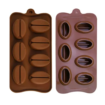 

4YANG Beans Ice Cube Tray Soap Coffee Beans Shape Mold Silicone 7 Cavities Silicone Mold Cake Tools