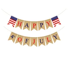 Напрямую от производителя продажи Америка День Независимости вечерние украшения флаги HAPPY 4TH of Law Nor in Лен ласточкин хвост флаг