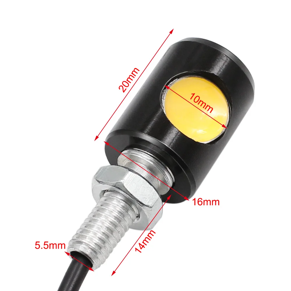 Universal 2pcs Motorcycle LED Mini Turn Signal Indicator  Eagle Eye Shape DC 12V White Yellow Indicators  for Kawasaki Honda KTM