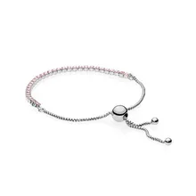 Pan Jiachun серебряный порошок Циркон Сияющий браслет веревка s925 серебро регулируемые ювелирные изделия для тенниса простой свежий Sen браслет