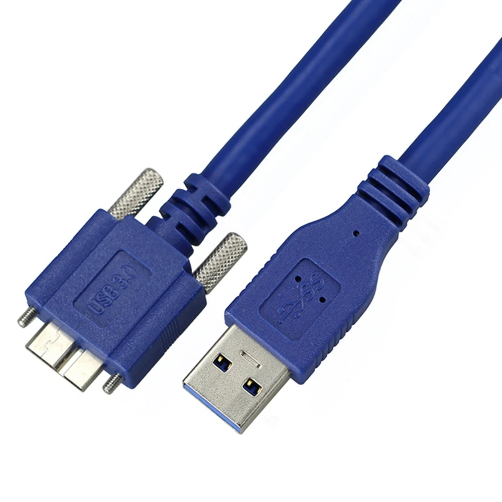 

5Gbps Micro B USB 3.0 Micro B Cable Wire With Panel Mount Screw Lock Connector Cord Prevent Come off 1.8m 2m 3m 5m