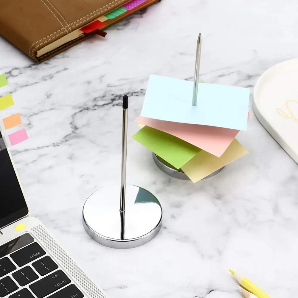 Safe Memo Holder Spike Stick Straight Rod Metal Receipt Bill Paper Note Holder Spike with Stand 2Pcs