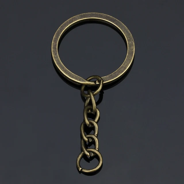 20/30 pcs/lot Key Chain Key Ring Bronze Rhodium Gold Color 28mm Long Round  Split Keyrings Keychain Jewelry Making Wholesale