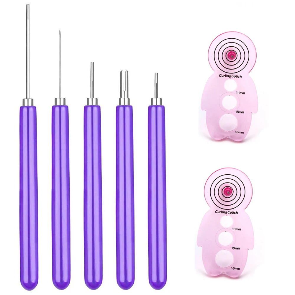 multifunzionale di diverse dimensioni con fessura Kit Rolling Curling Quilling Needle Pen per Art Craft Progetto di cardmaking di carta 5Pcs Strumenti per quilling di carta