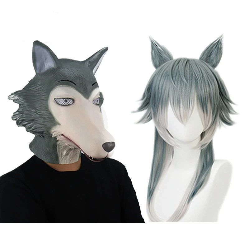 狼 仮面 ケモ耳 マスク BEASTARS コスプレ ウルフ インテリア 仮装-