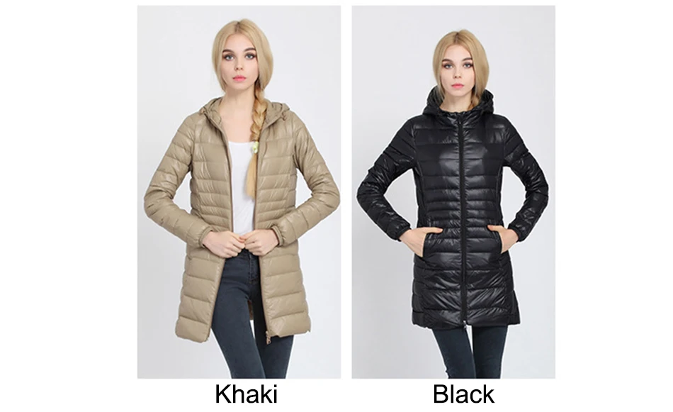 Tataria S-7XL, Женское зимнее длинное пуховое пальто для женщин размера плюс, ультра теплый светильник, куртка с капюшоном для женщин, пуховик на белом утином пуху