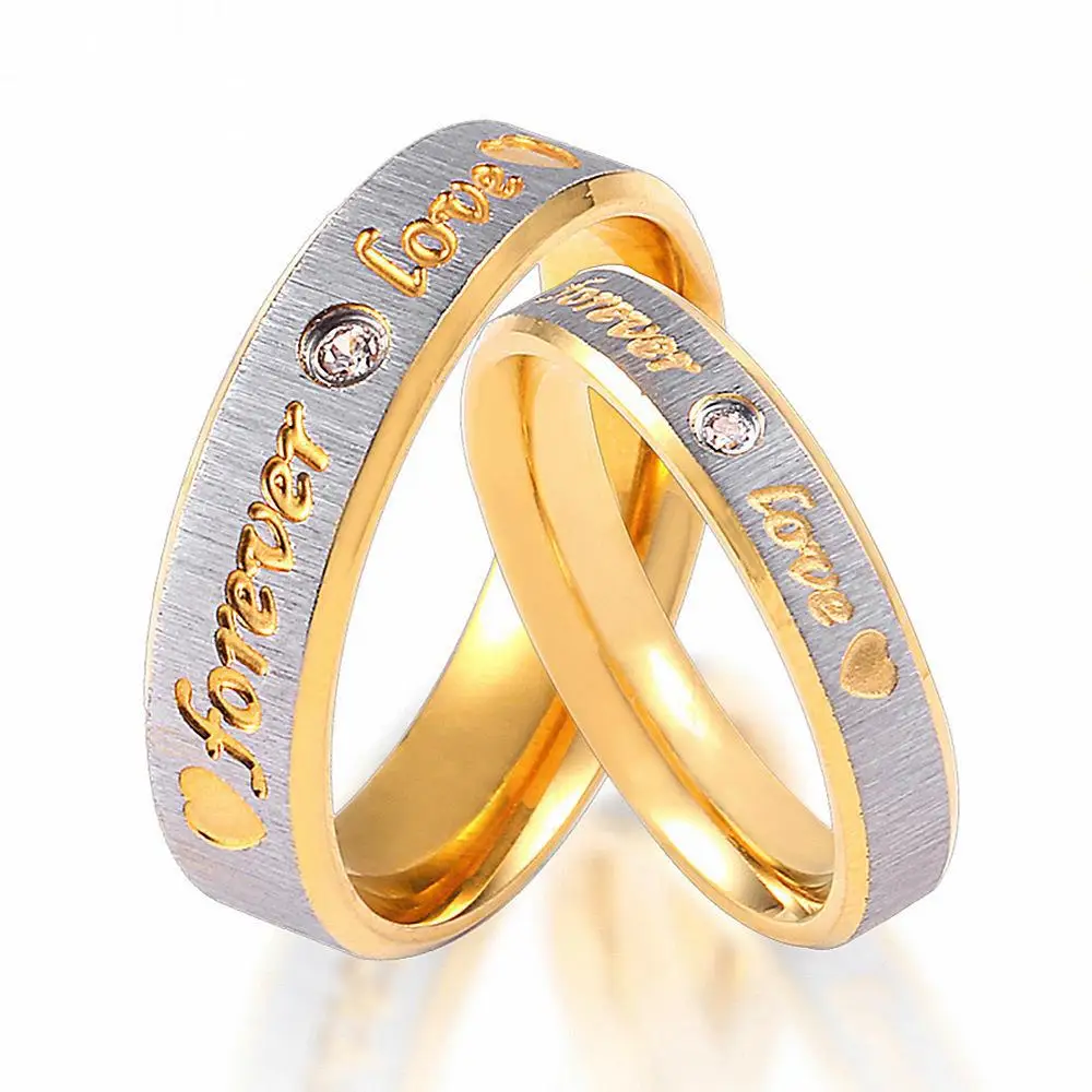 

Forever Love Ring for women accesories Fashion Stainless Steel Men Jewelry Couple Eternity Engagement Crystal Wedding Rings