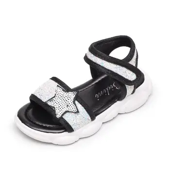 

Summer New Fashion Sequin stars Sandals Toddler Girls Beach Shoes Children Sandals Girls Princess Soft Shoes Kids
