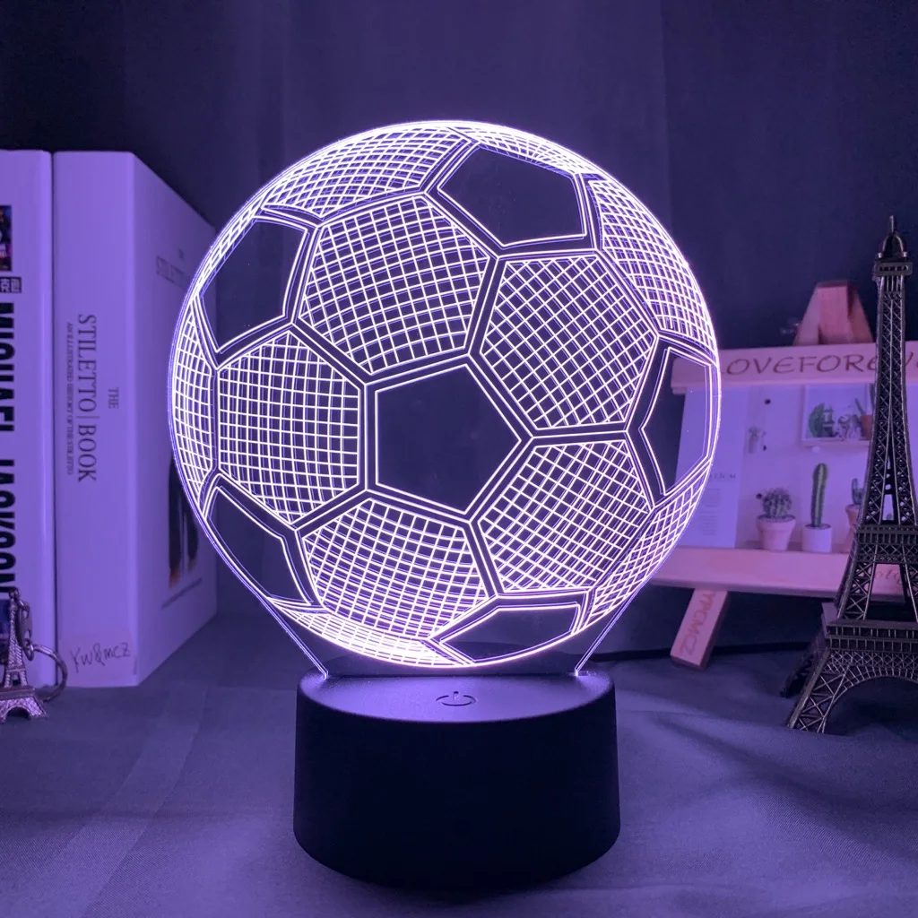 

3d Illusion Child Night Light Football Ball Touch Sensor Remote Nightlight for Kids Bedroom Decoration Soccer Table Lamp Gift