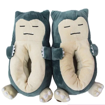 

Winter Cartoon Snorlax Slippers Women and Men Anime Warm Home Slides Indoor Floor Shoes Dolls Slippers