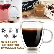 350 мл двойными стенками стеклянные прозрачные ручной работы Термостойкие чашки для питья здоровый напиток кружка кофейная чашка